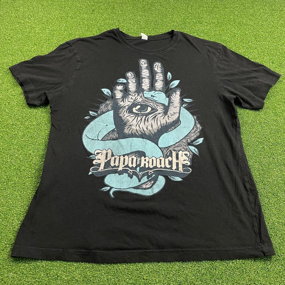 Vintage Black Papa Roach Eye Hand T-Shirt Sz L